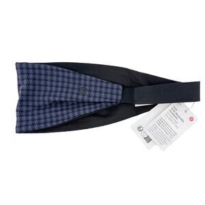 Lululemon Houndstooth Nulu Wide Reversible Headband Blue Black